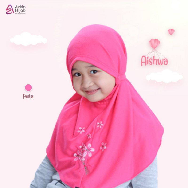 Aishwa || size SS (size 1) jilbab anak / bayi || usia 0 bulan - 6 bulan new azkia hijab-Fanta