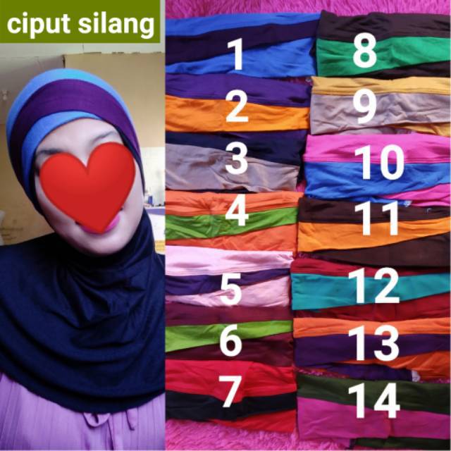 Ciput 2warna / ciput silang