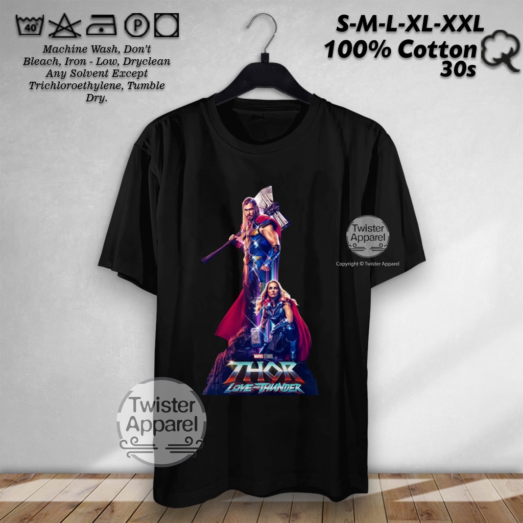 Kaos Marvel Studios Thor Love And Thunder Baju Superhero Pria Wanita Cotton Combed 30s Size S-XXL - 