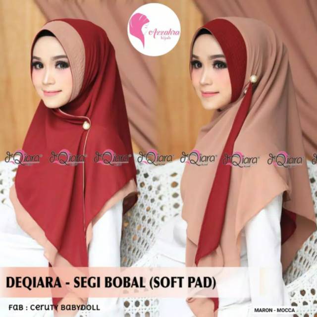 (1KG= 10PCS)HIJAB INSTANT DEQIARA - SEGI BOBAL BOLAK-BALIK 2WARNA/HIJAB BOBAL MURAH-5