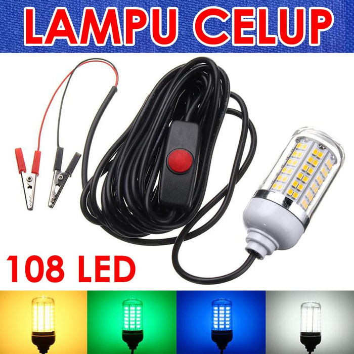 Lampu Celup Pancing Pemanggil Pemikat Ikan LED Fishing Light 12V - Hijau