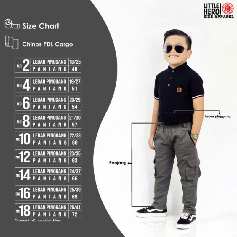 Celana Chinos Panjang  PDL 1-10 Tahun Original Little Hero High Quality