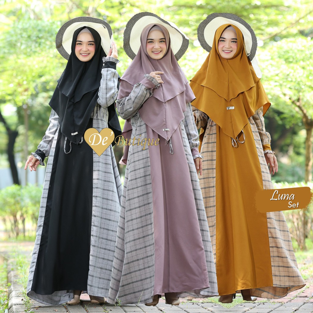 Gamis Set Syar'i Mulan Aleena Selena Kalila original by De Butique