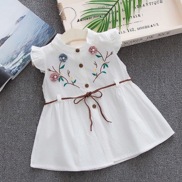 Dress Bobora White/Peach Flower