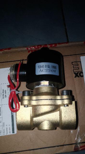 Keran Kran Air Oil Minyak Gas Electric Solenoid Water Valve Listrik 220v 3/4 Inch - 2w-200-20