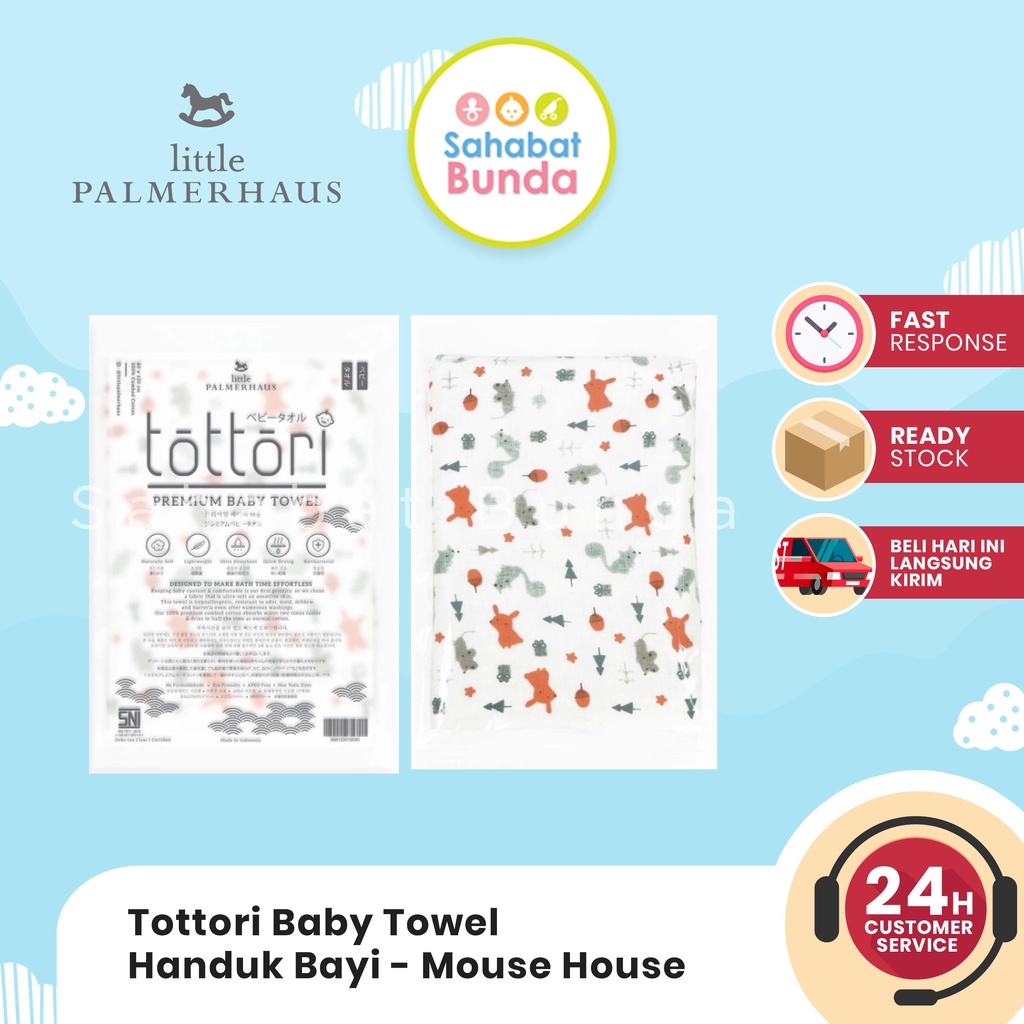 LITTLE PALMERHAUS Handuk Bayi Anak Tottori Premium Baby Towel NEW COLOR-Mouse House