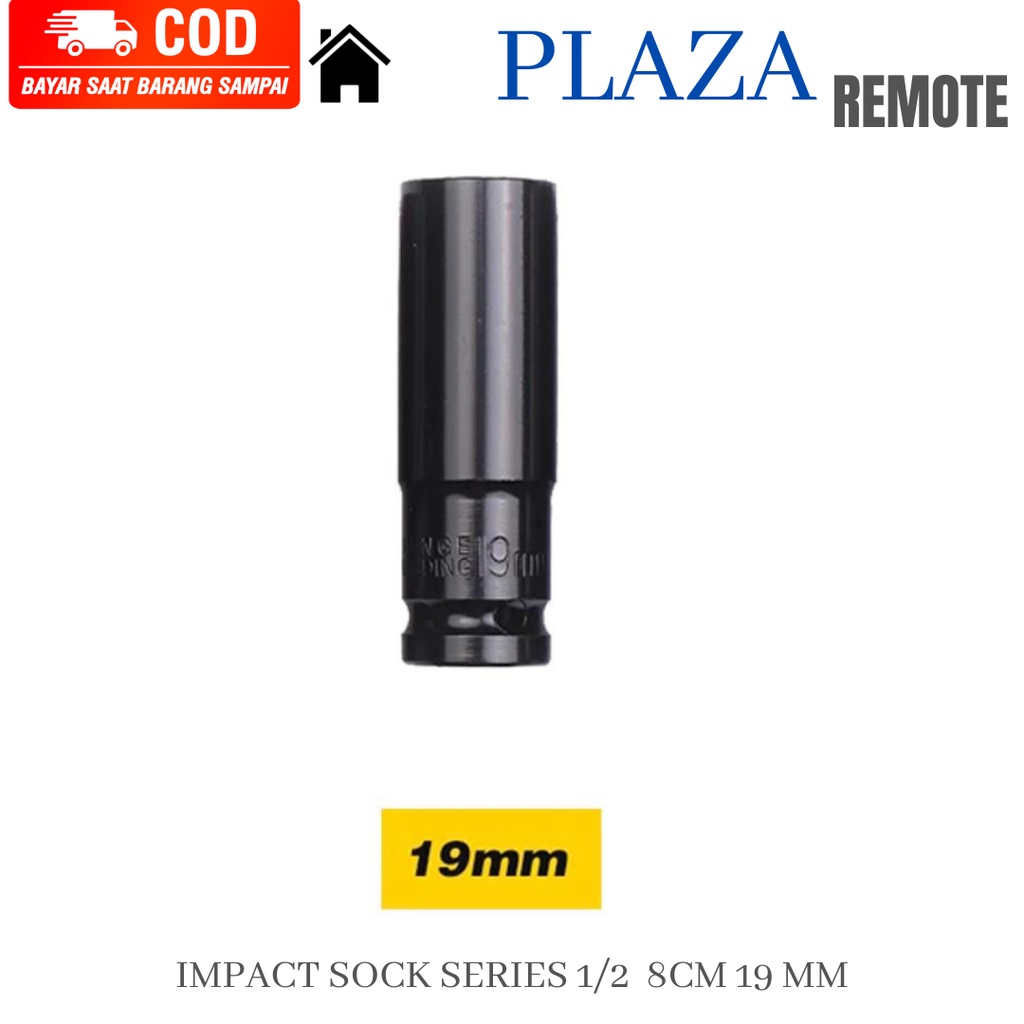 MATA SOCK SOK SOCKET IMPACT PANJANG KONEKTOR 1/2 DEEP WALL 8 CM 8 - 21 MM