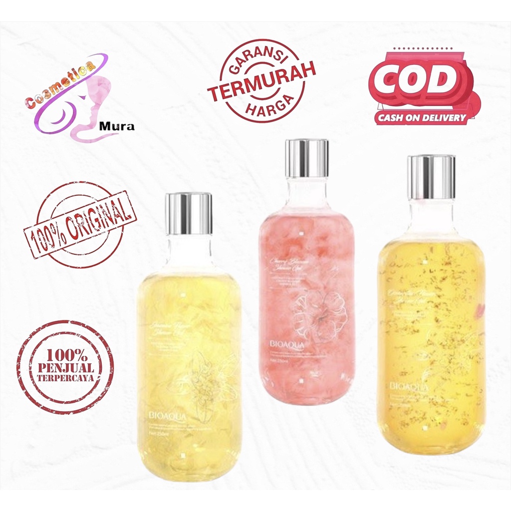 ￼BIOAQUA Shower Gel Abstract Fresh Petals Jasmine Flowers/Osmanthus/Cherry Blossom Shower Gel 250ml / Sabun Mandi Cair [BPOM]