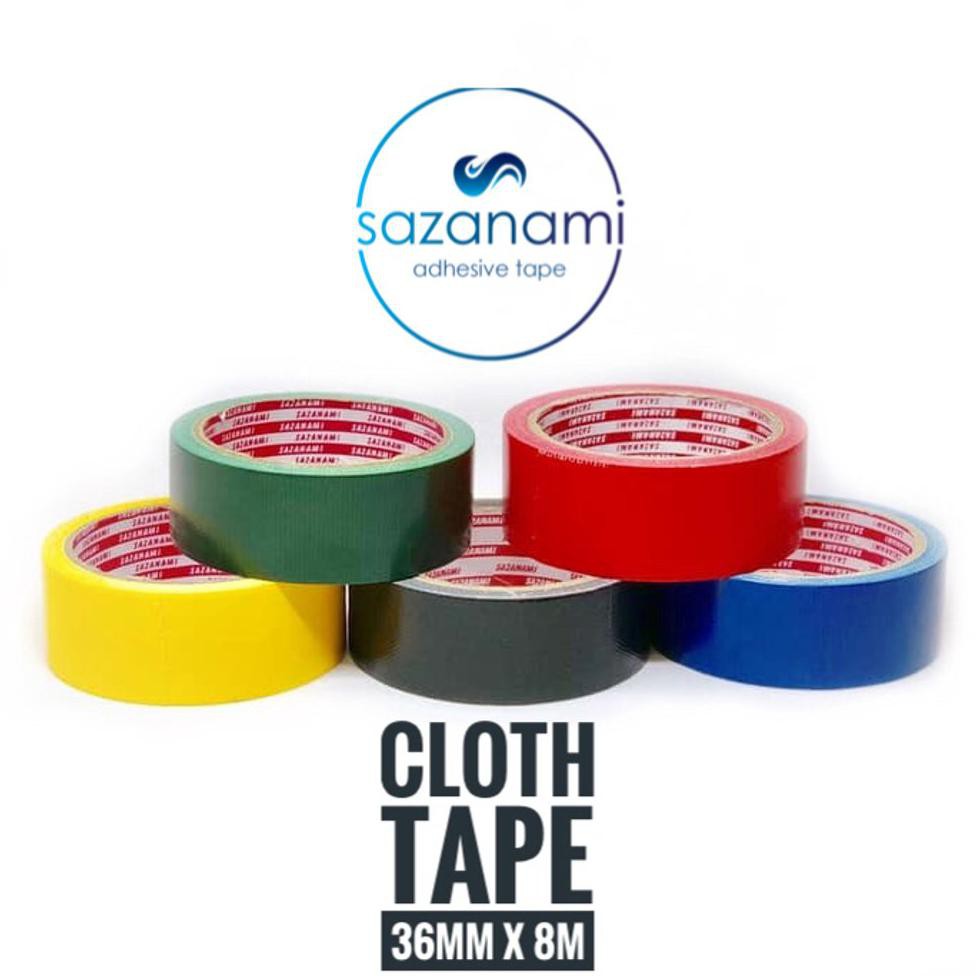 

TERMURAH lakban kain hitam 36mm x 8 meter sazanami cloth tape