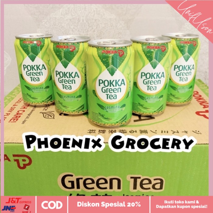 

⭐COD⭐ Pokka jasmine green tea 24 kaleng @330 ml