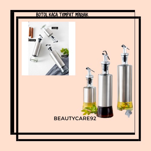 BC92 Botol kaca Stainless / empat minyak goreng kecap sirup saos wine pourer bartender tutup botol