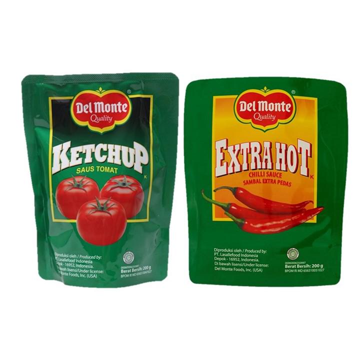 

Delmonte Saus Tomat Pouch 200g + Delmonte Saus Extra Hot Chilli Pouch 200g