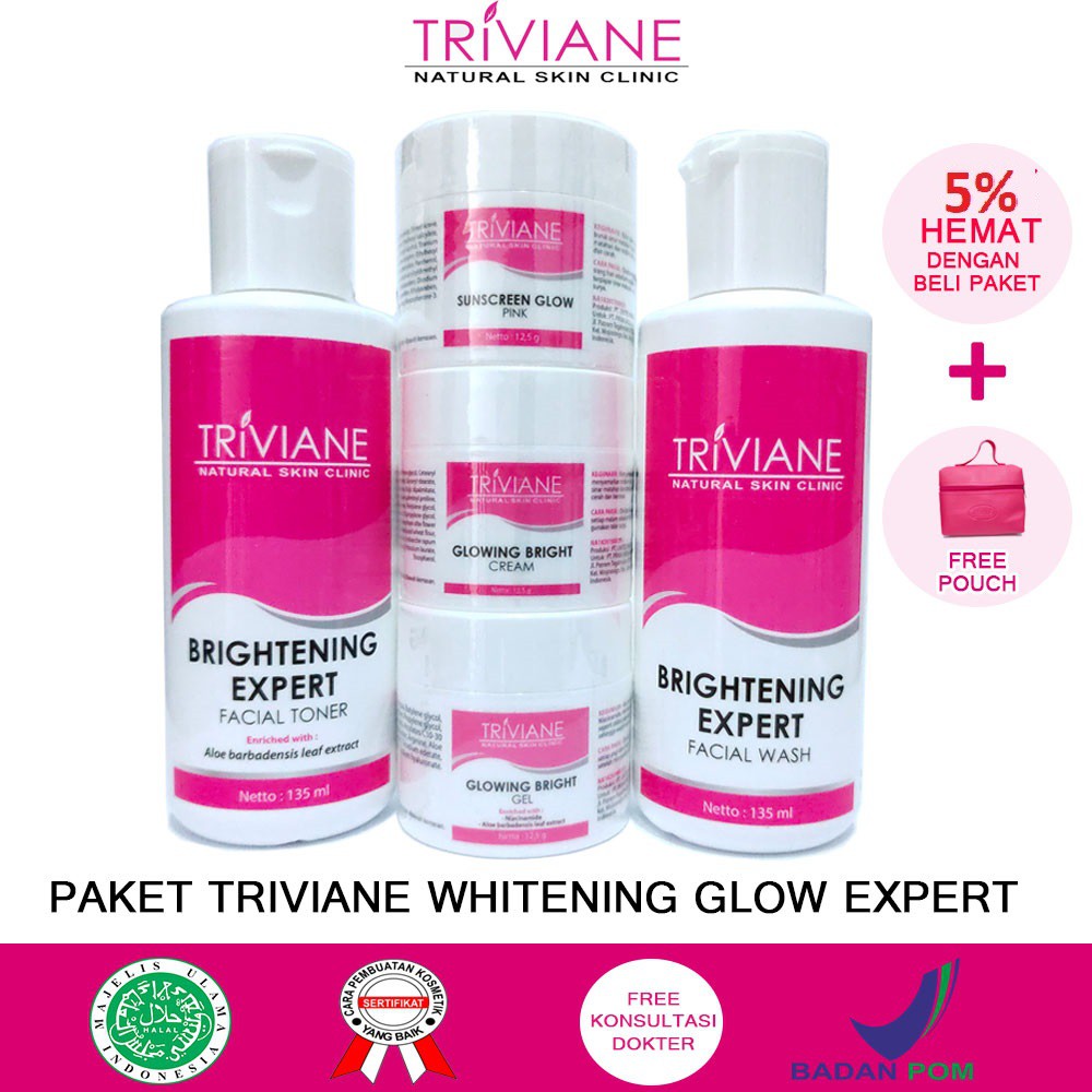 Paket Triviane Whitening GLOW Expert Original / Paket Pencerah Lengkap isi 5 BPOM Aman