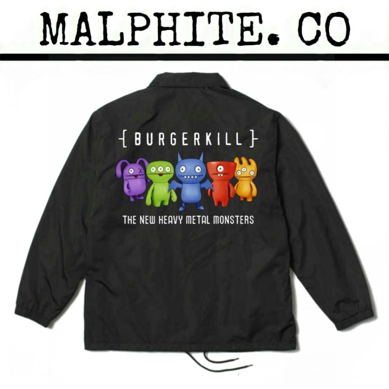 Coach Jacket Burgerkill The New Heavy Metal Monsters Windbreaker Motif Logo Band Musik Lokal Merch M