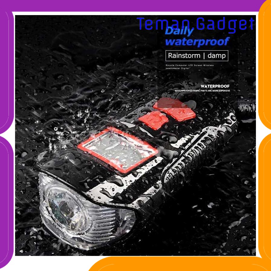 TG-IB324 TAFFSPORT LAMPU KLAKSON SEPEDA LCD WATERPROOF+SPEEDOMETER XA-585