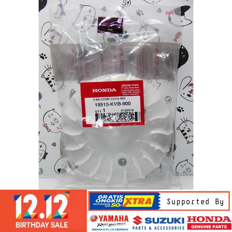 DIJAMIN ASLI KIPAS MAGNET RADIATOR HONDA VARIO VARIO TEKNO 110 19510-KVB-900 ORIGINAL BERKUALITAS