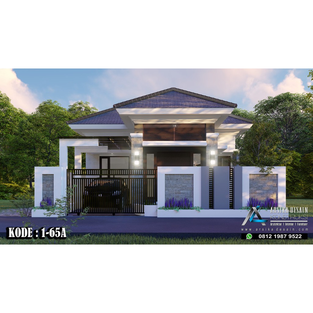 Desain Rumah Uk 10 X 14 M Kode 1 65a Arsika Desain Shopee