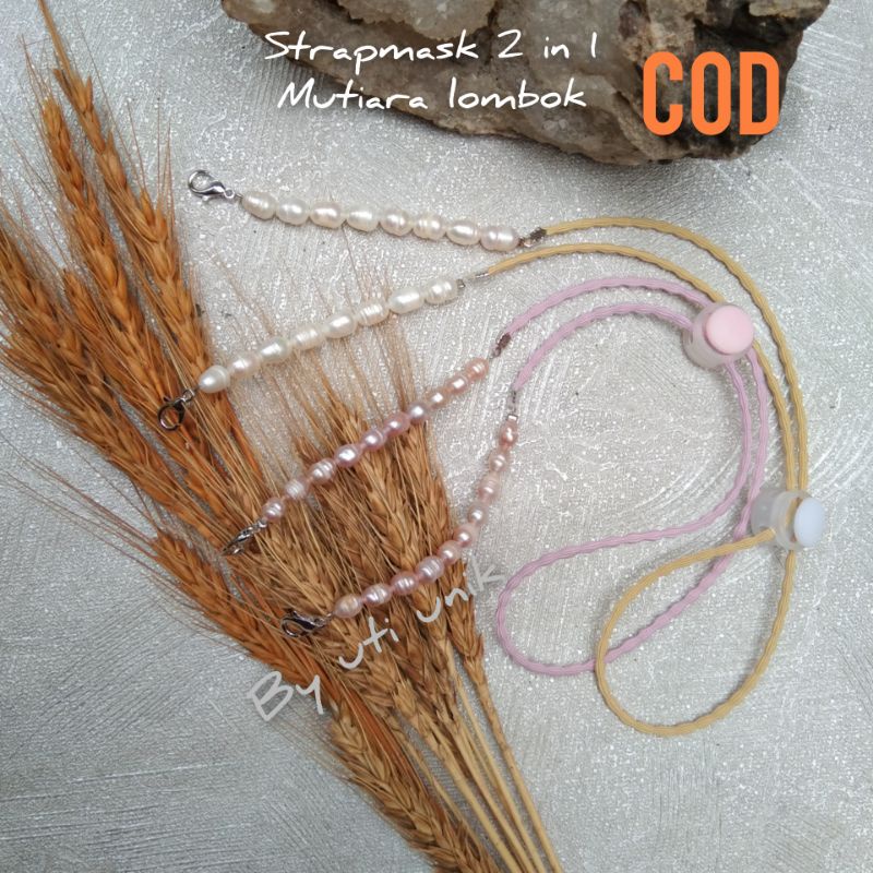 COD STRAPMASK 2 IN 1 MUTIARA Asli Kalung masker mutiara Pengait masker mutiara