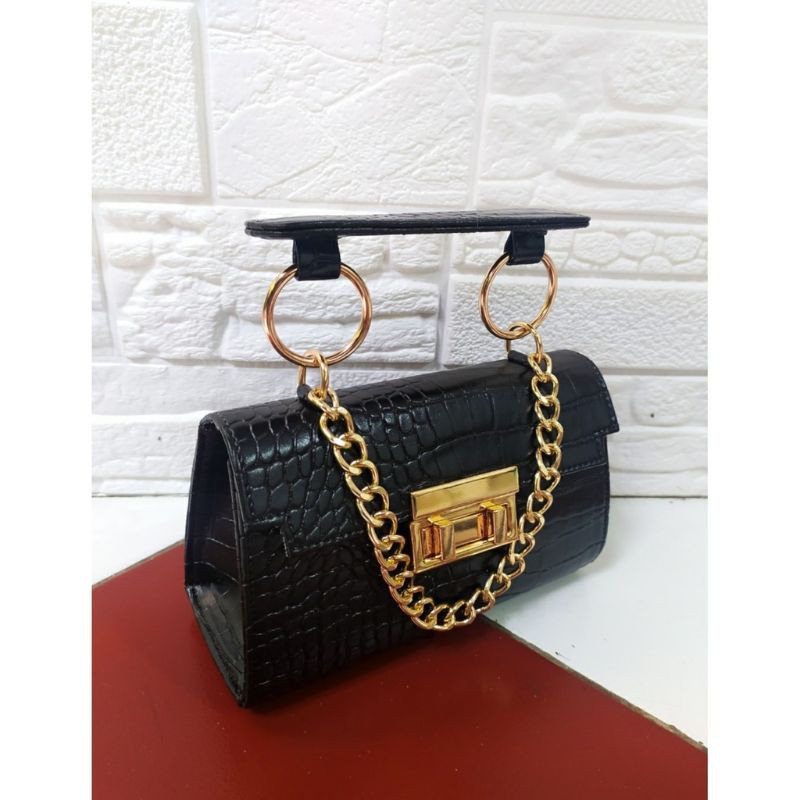 3.3 fashion saleTas Long Baguette Micro Croco Selempang Wanita Tas Andin