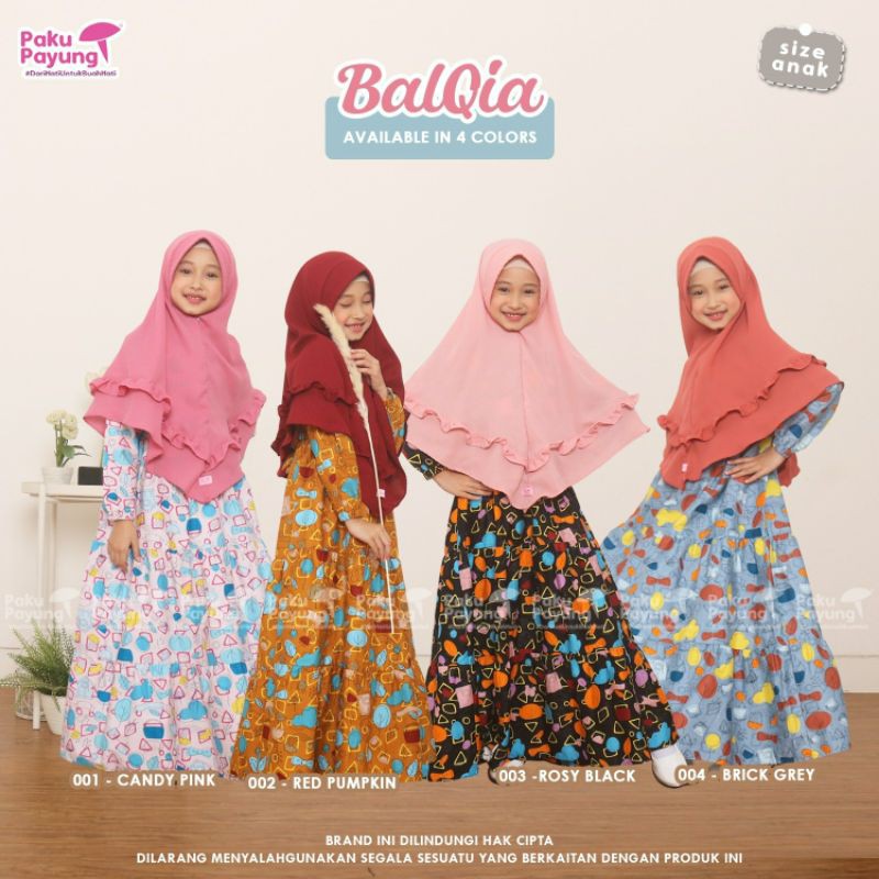 Balqia Series Ori by Paku Payung PPC Gamis Baby Anak Remaja Katun Jepang