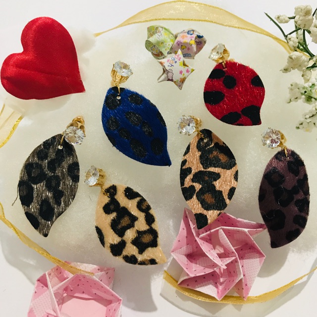 Polka Leaves Earrings, Anting, Giwang, Ecer/Grosir