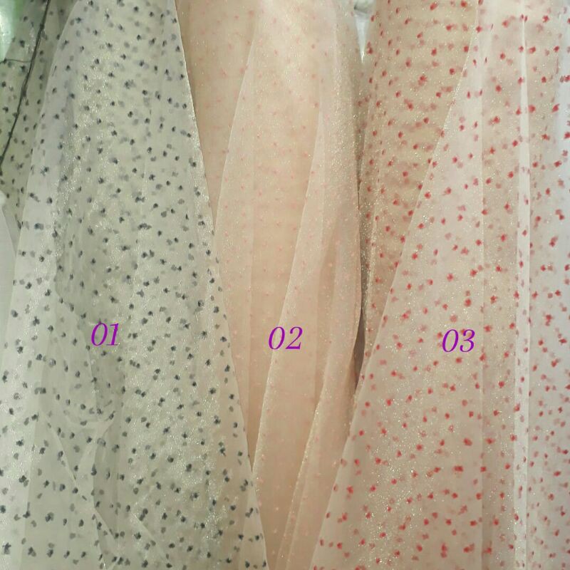 Bahan organza bintik/Kain organza/Bahan organza bintik