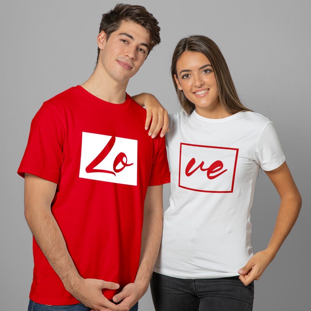 kaos couple simple keren tulisan oblong kembaran Tshirt Pasangan terbaru bahan adem berkualitas cott