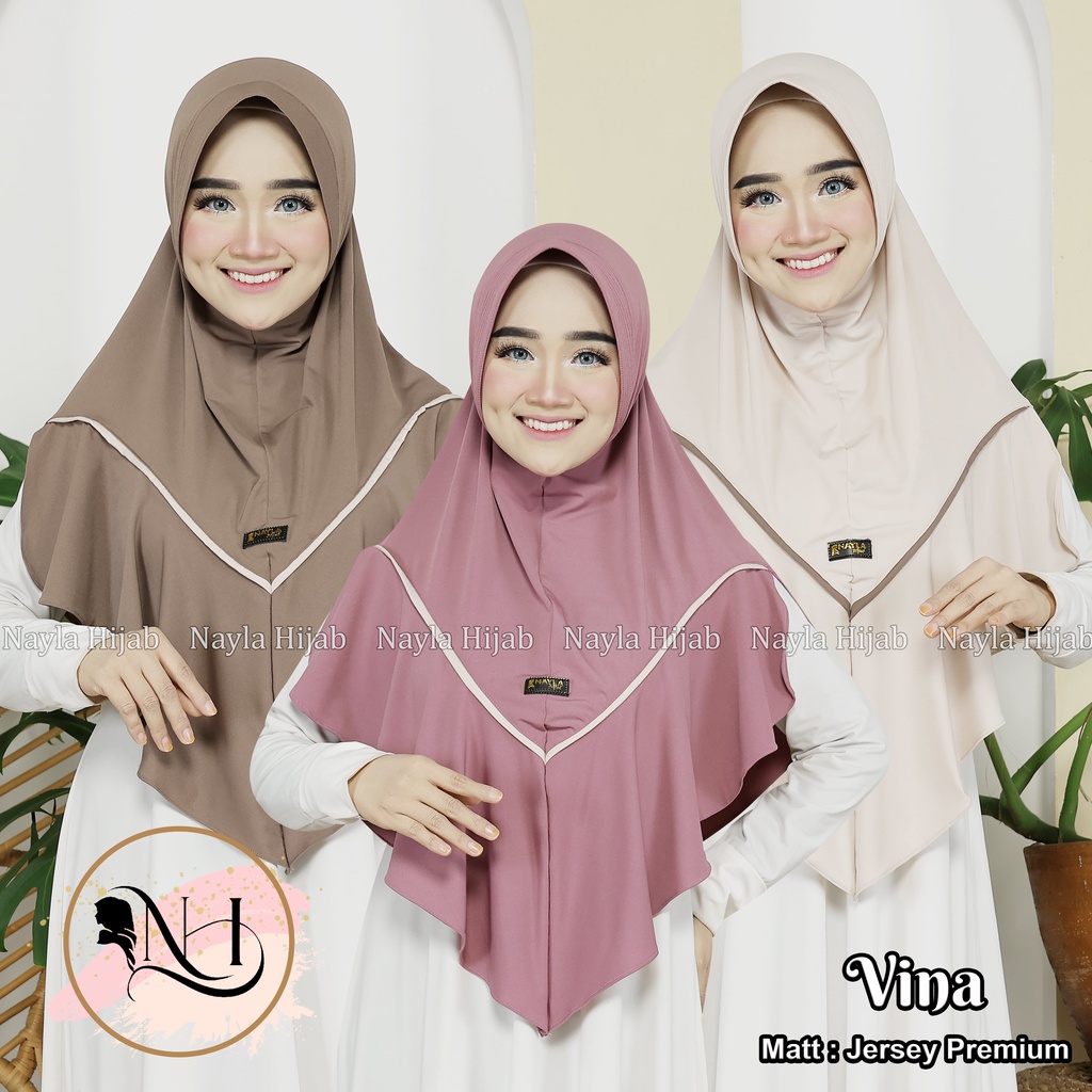 Kerudung Instan Jersey Model Vina Jilbab Instan Jersey Super Premium Hijab Bergo Terbaru Nayla Hija'b