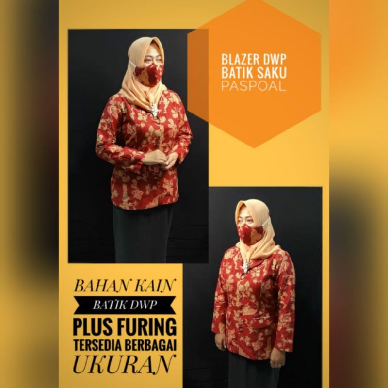 Seragam Batik DWP murah furing non furing Dharmawanita Persatuan terlaris/ Blazer Dwp free masker