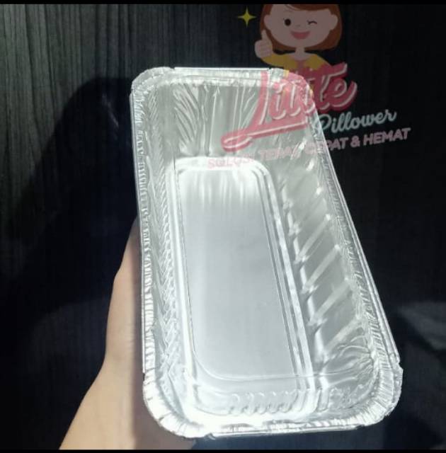 (BX1850+TUTUP) Wadah aluminium foil/Tray nasi panggang 1000ml + TUTUP/Tray aluminium