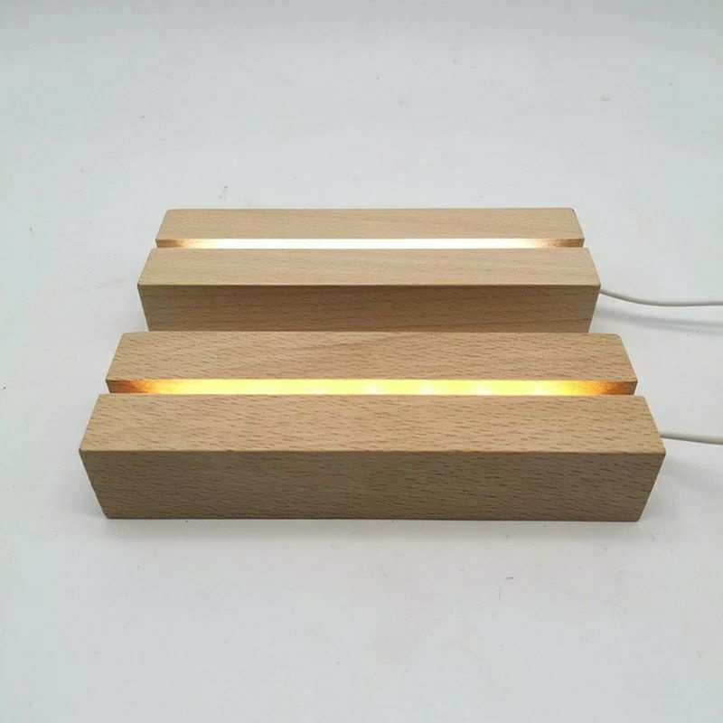 DUDUKAN TATAKAN LAMPU HIAS FOTO AKRILIK KAYU ACRYLIC WOOD BASE LAMP