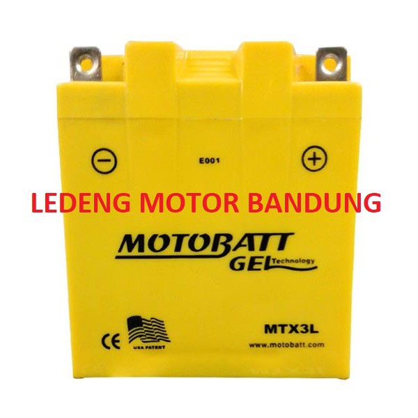 Accu Motobatt Gel MTX3L YB3L 3.6Ah Aki Motor RX K King New NSR 150 Ninja Satria S