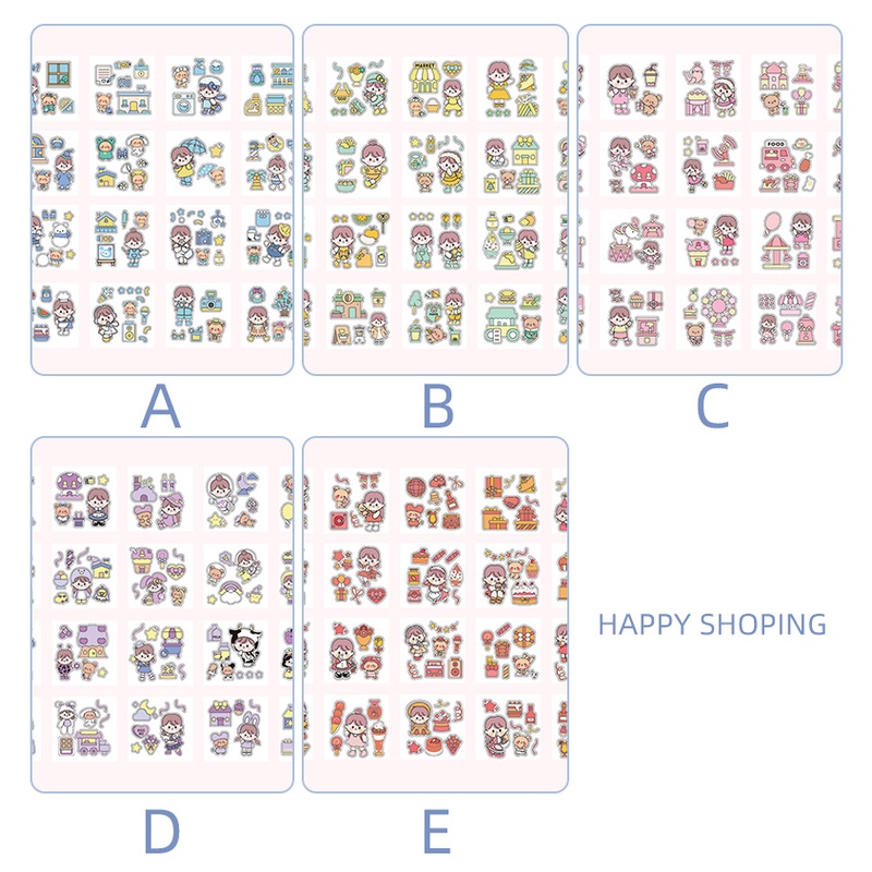 20 Lembar Stiker Motif Kartun Hewan Peliharaan Anti Air