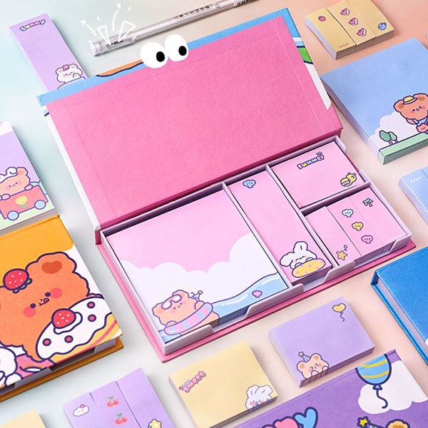 sticky notes kartun box catatan tempel spring outing bear (3H1)sno067