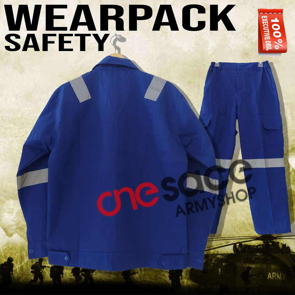 Wearpack safety setelan baju celana kerja scotlight/kemeja kerja safety/baju safety stelan