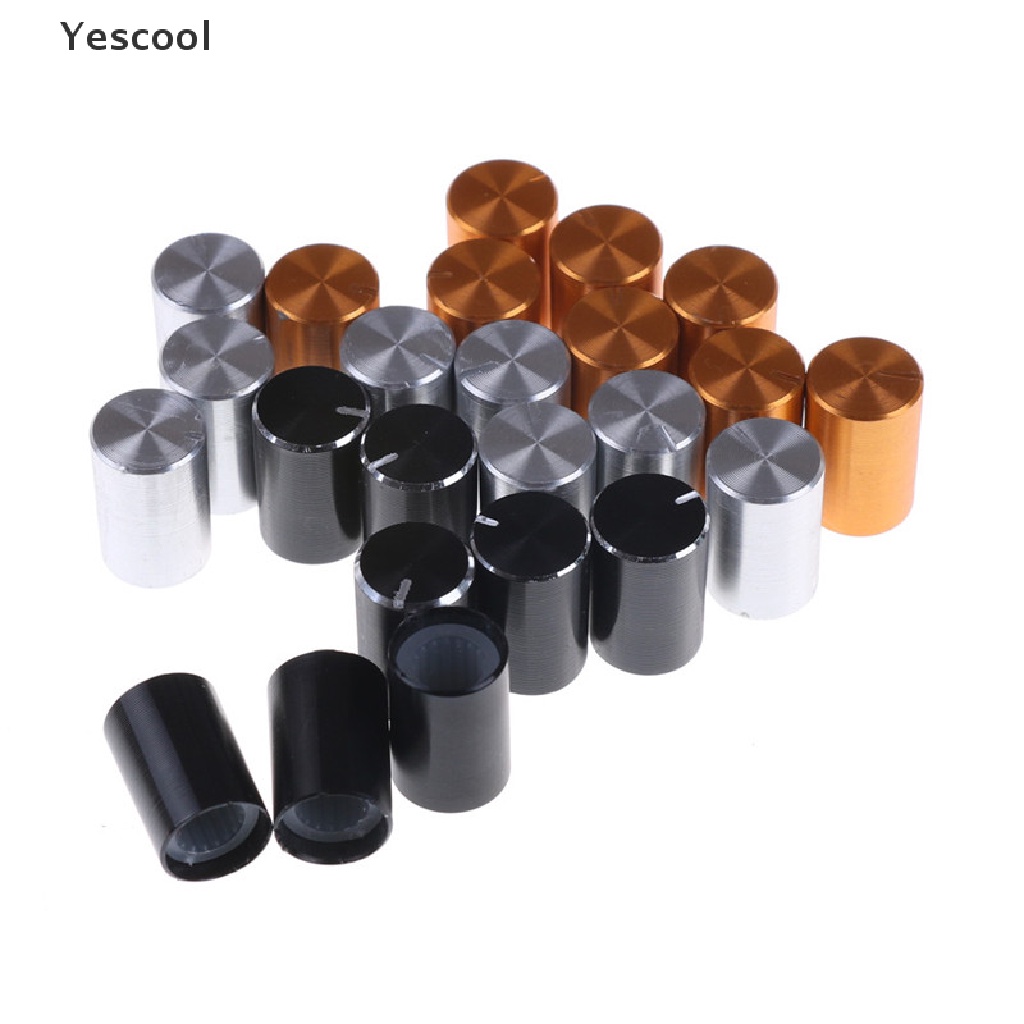 Yescool 8pcs Knob Kontrol Volume Potentiometer Bahan Aluminum Diameter 6mm 10x15mm