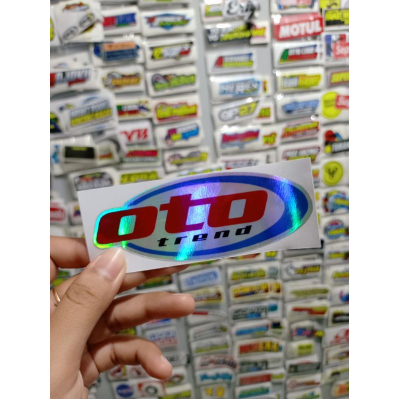 sticker printing OTO TREND HOLOGRAM LONJONG 10CM