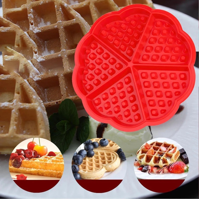 Cetakan Waffle / Cokelat / Muffins Bahan Silikon Food Grade Anti Lengket Untuk Pesta Pernikahan