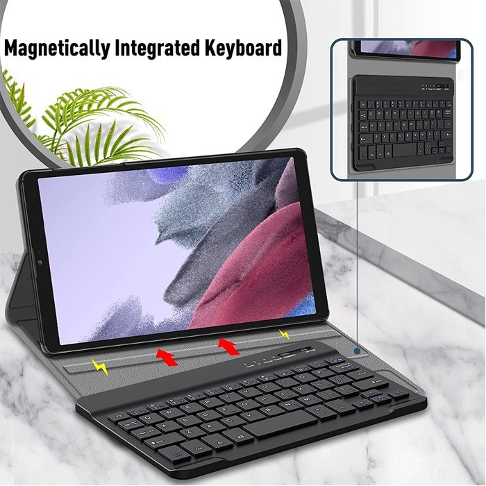 Samsung Tab A7 LITE T220 T225 8.7&quot; Book Cover KEYBOARD Bluetooth Case