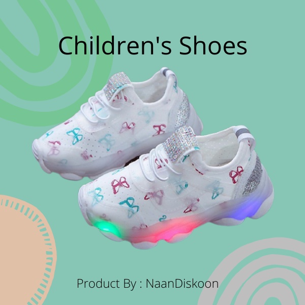Sepatu anak perempuan Sepatu Anak LED 012 Laki-laki Perempuan Import Sekolah Cewek Import Sepatu Kek