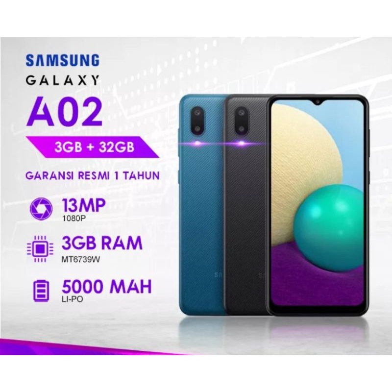 Jual SAMSUNG A02 RAM 3/32 5000MAH GARANSI SEIN Indonesia|Shopee Indonesia