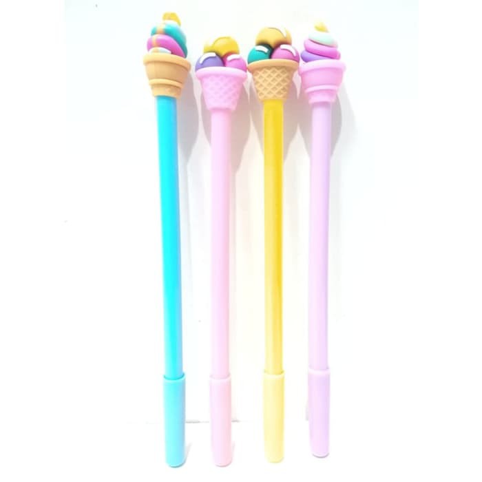 

Pulpen Bolpen Kepala Ice Cream Alat Tulis Gel Hitam 0.5 mm -