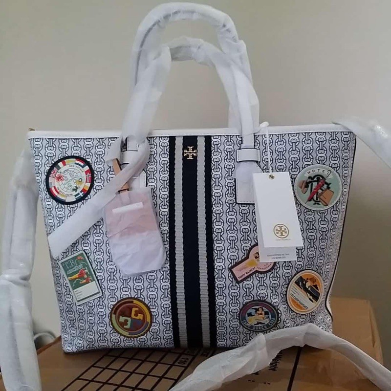 tory burch gemini link canvas patches small