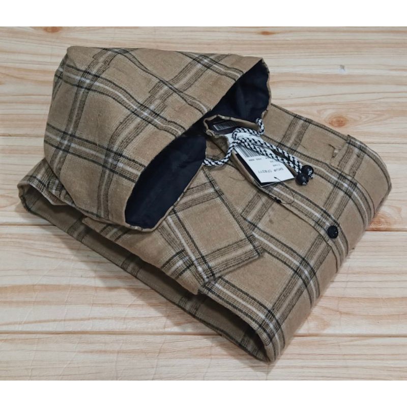 Kemeja Flanel Hoodie Distro pria lengan panjang Big Size M L XL kualitas Premium
