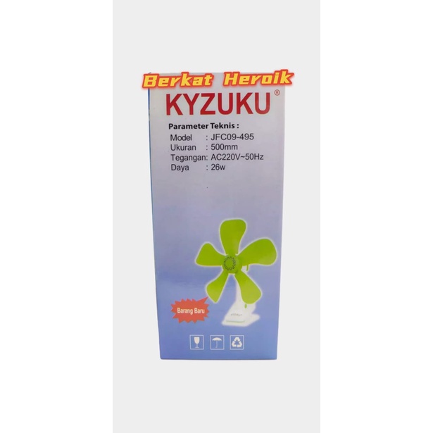 Kyzuku 26w/ 26 watt Kipas angin 3in1 duduk, Jepit  dan dinding 5baling fan kyuzuku