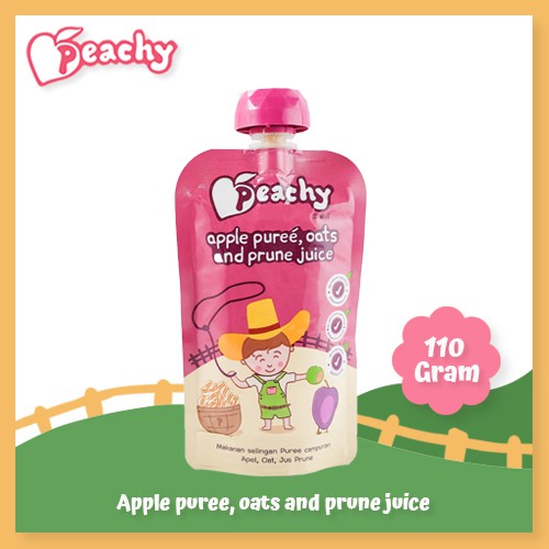 PEACHY APPLE PURE, OATS AND PRUNE JUICE 6M+