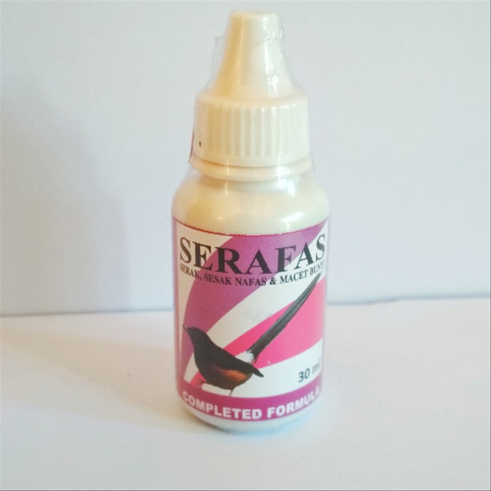 Serafas 30ml Vitamin Burung Obat Serak Sesak Nafas Macet Bunyi Kicau