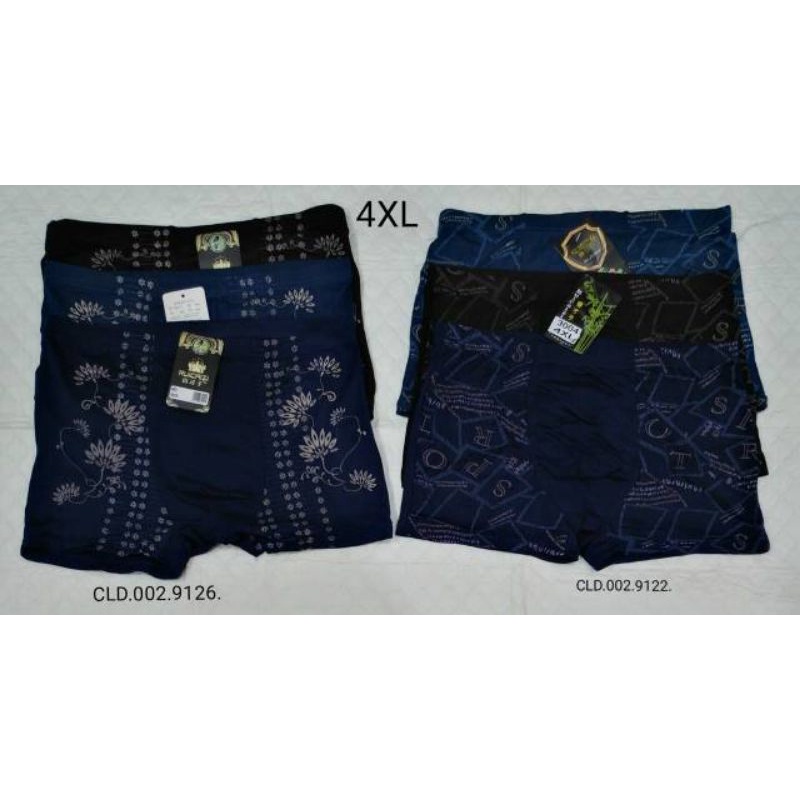 Celana dalam pria boxer karet tipis isi 3pcs / boxer orang gendut street halus  / celana dalam segi empat