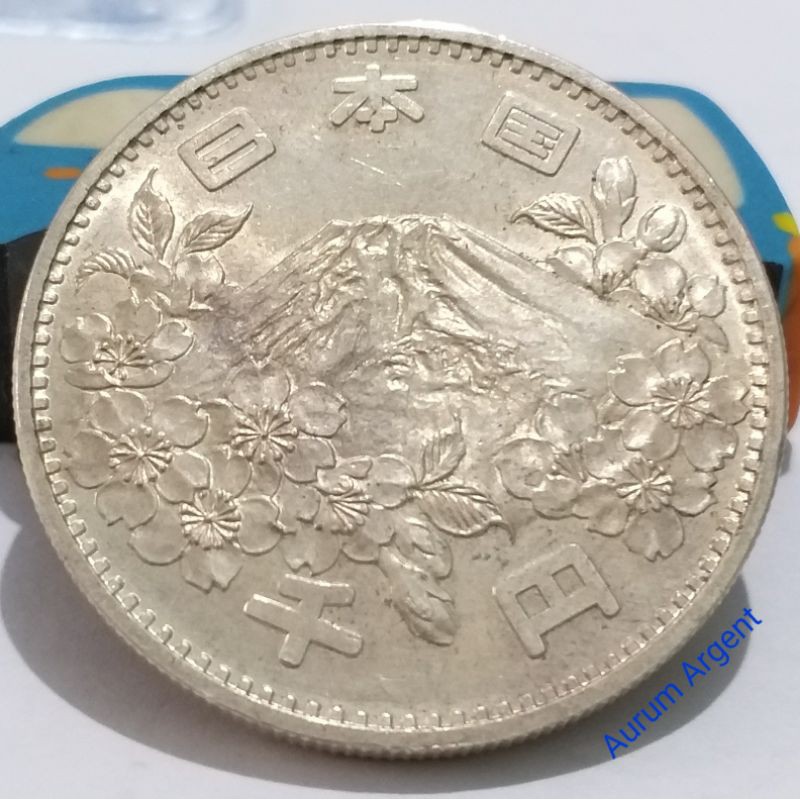 SB.24-- 1 PC KOIN  PERAK KUNO ASLI 1.000 YEN SHOWA OLYMPIC TH 1964. -- SILVER COIN --