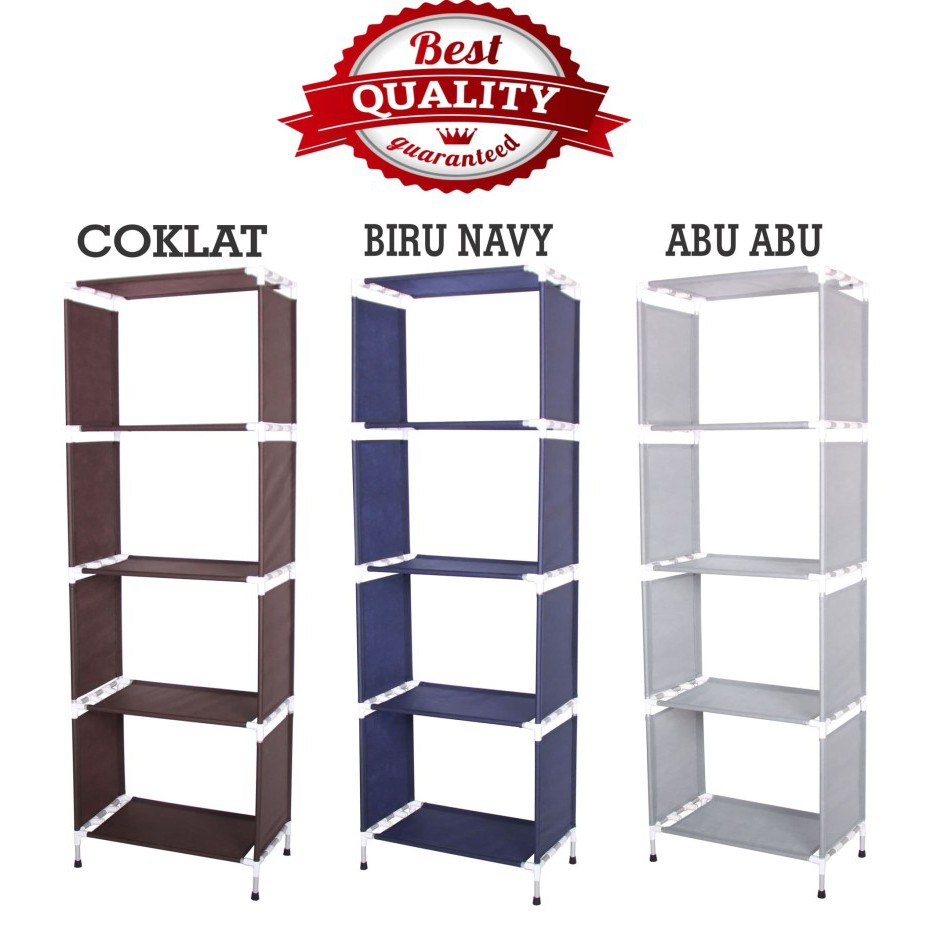 Rak Buku Portable Aluminium Rak Serbaguna 5 Lapis A428